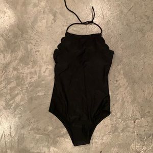 Black one-piece swimsuit